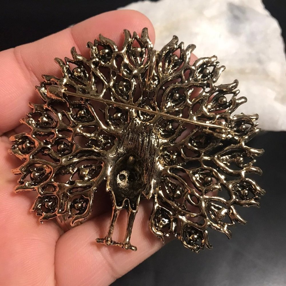 Stunning gorgeous blue rhinestone Peacock brooch / pendant brand new - Picture 5 of 6